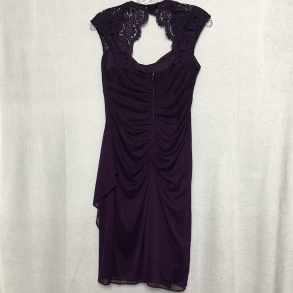 Xscape Purple Form Fitting Cocktail Dress - Picture 2 of 7